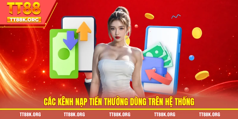 Các kênh nạp tiền thường dùng trên hệ thống